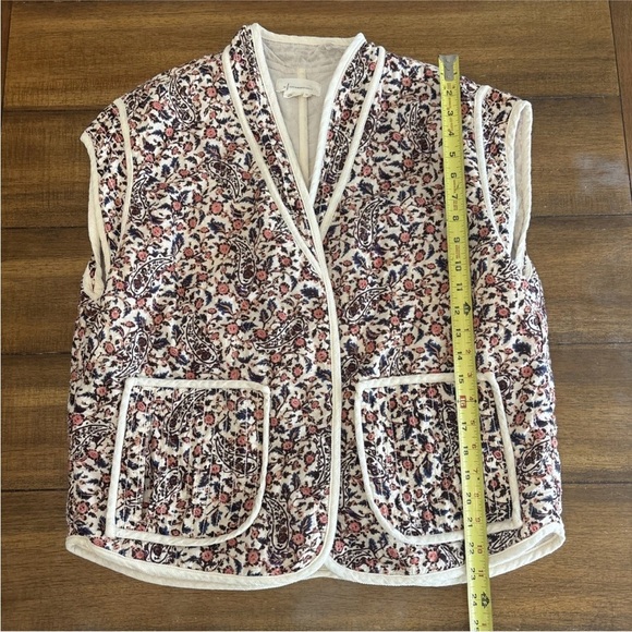 Anthropologie Quilted Vest Size Small/Medium Floral Print Pockets Open **Read** - Picture 6 of 14